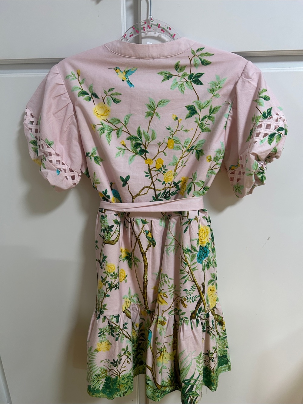 Women's Pink Floral Tie-Waist Dress J.Marie - Picture 5 of 6